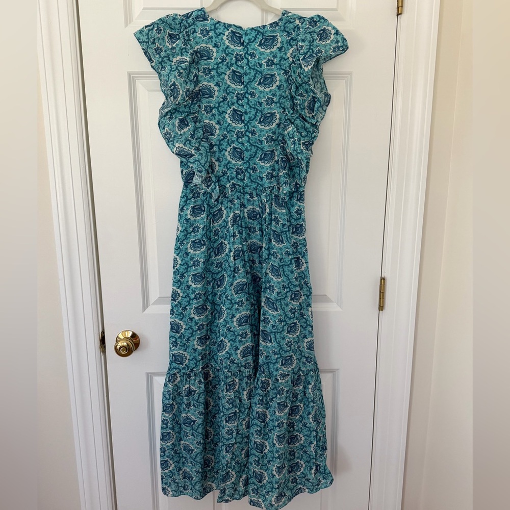 Rhode Blue Paisley Ruffle Midi Dress EUC / Tasha Midi Dress - Picture 4 of 4